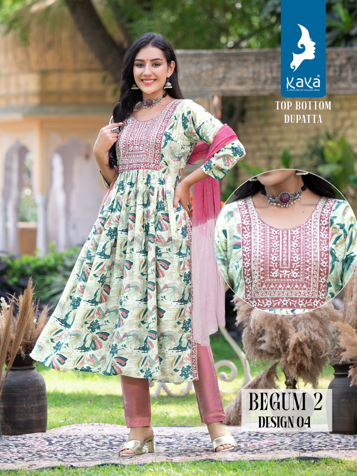 Kaya Begum 2 Nyra Cut Kurti With Bottom Dupatta Catalog